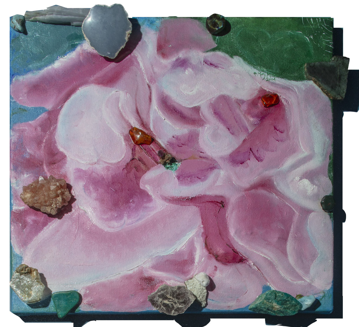 Blush Rose with Agate Heart